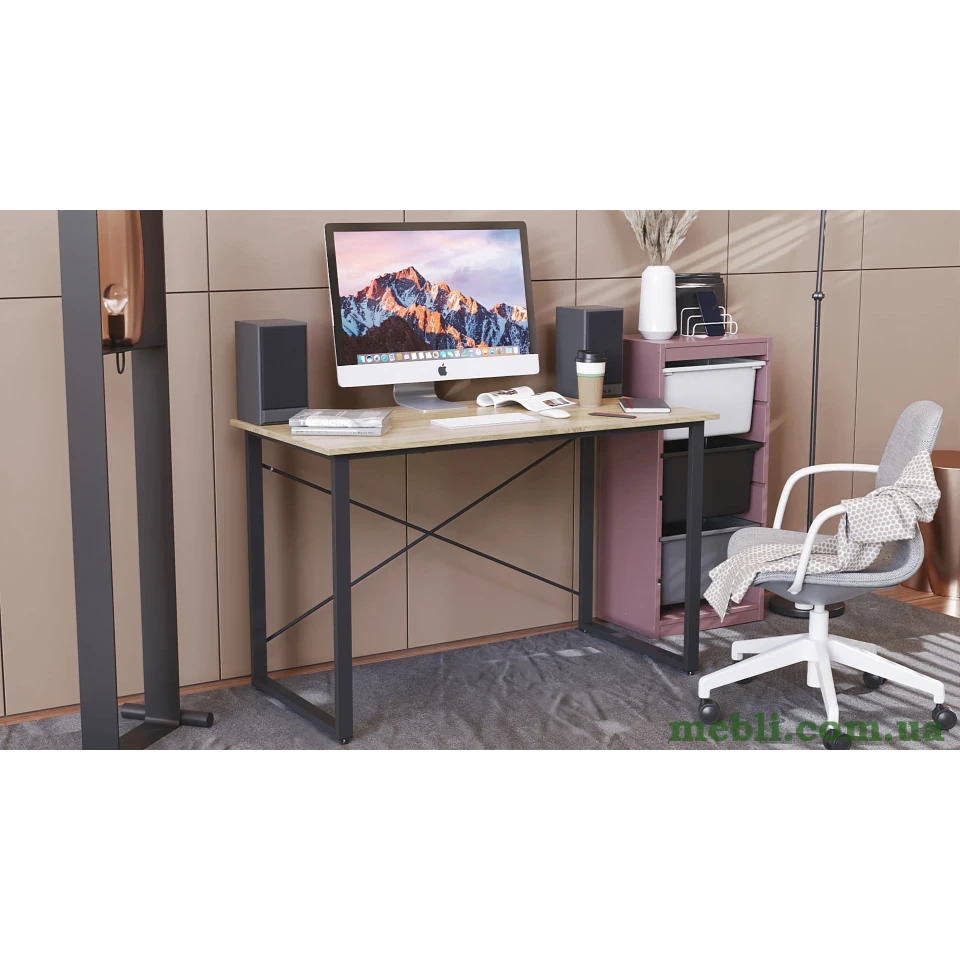 Комп'ютерний стіл Ferrum-decor Дейв 75x120x60 чорний ДСП Дуб Сонома 16мм