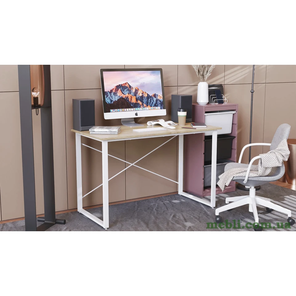 Комп'ютерний стіл Ferrum-decor Дейв 75x120x70 білий ДСП Дуб Сонома Труфель 16мм
