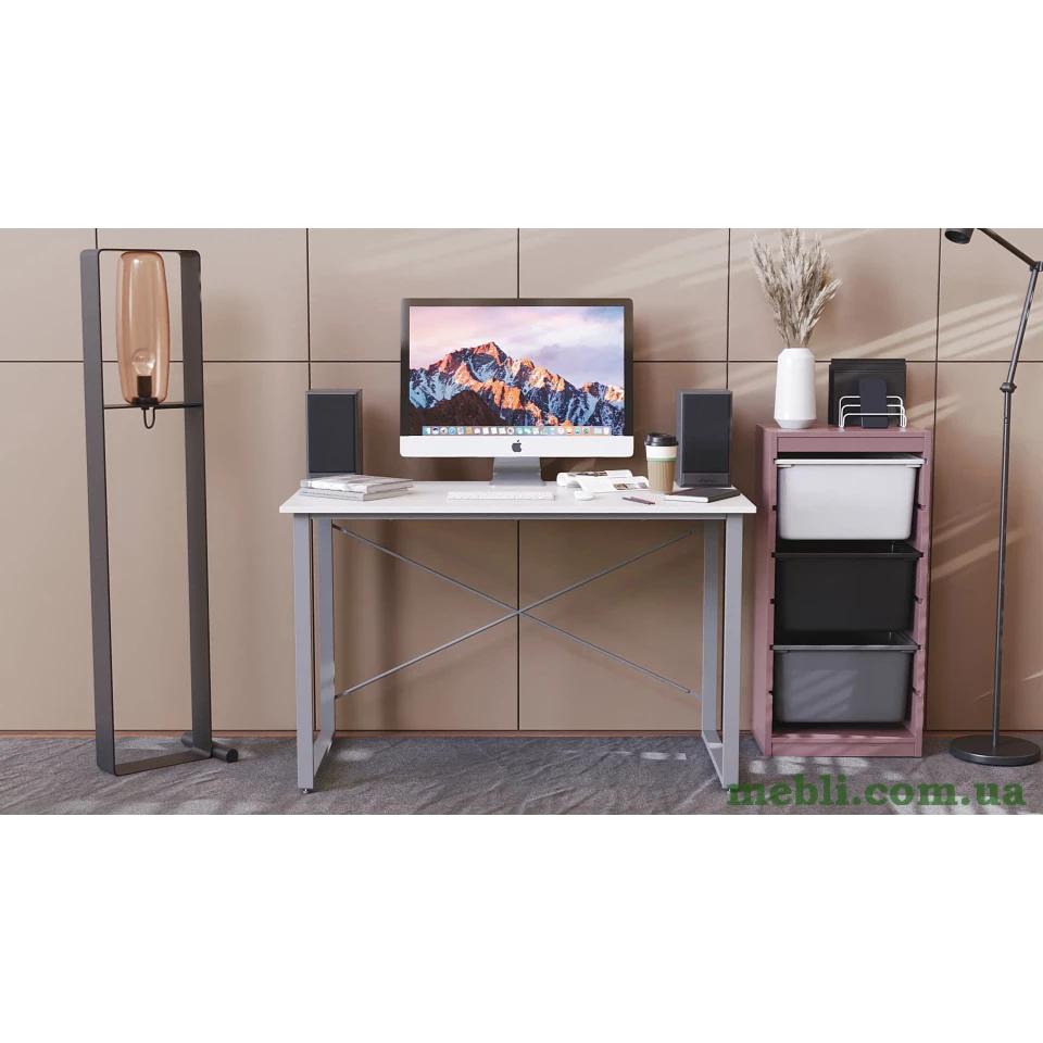 Комп'ютерний стіл Ferrum-decor Дейв 75x120x70 сірий ДСП Білий 16мм