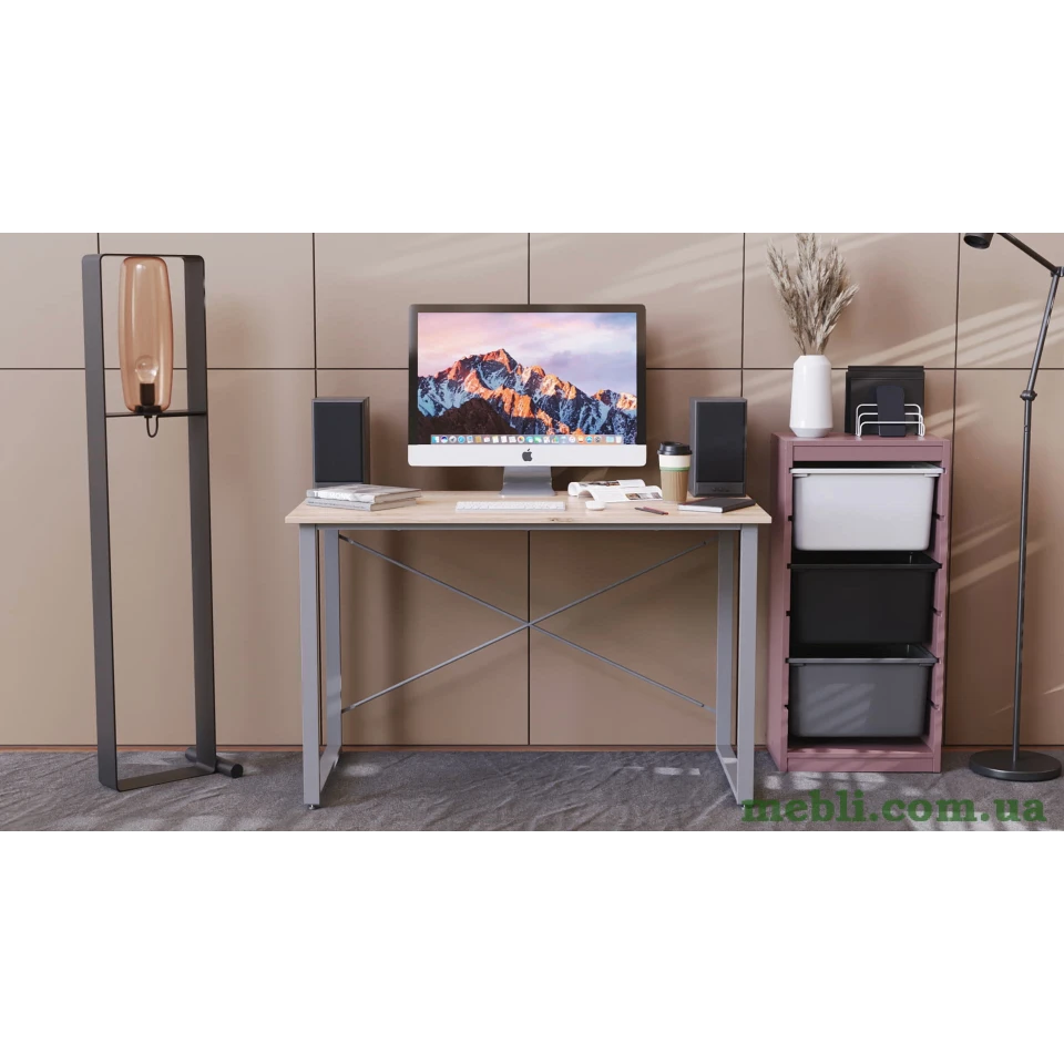 Комп'ютерний стіл Ferrum-decor Дейв 75x120x70 сірий ДСП Дуб Артізан 16мм