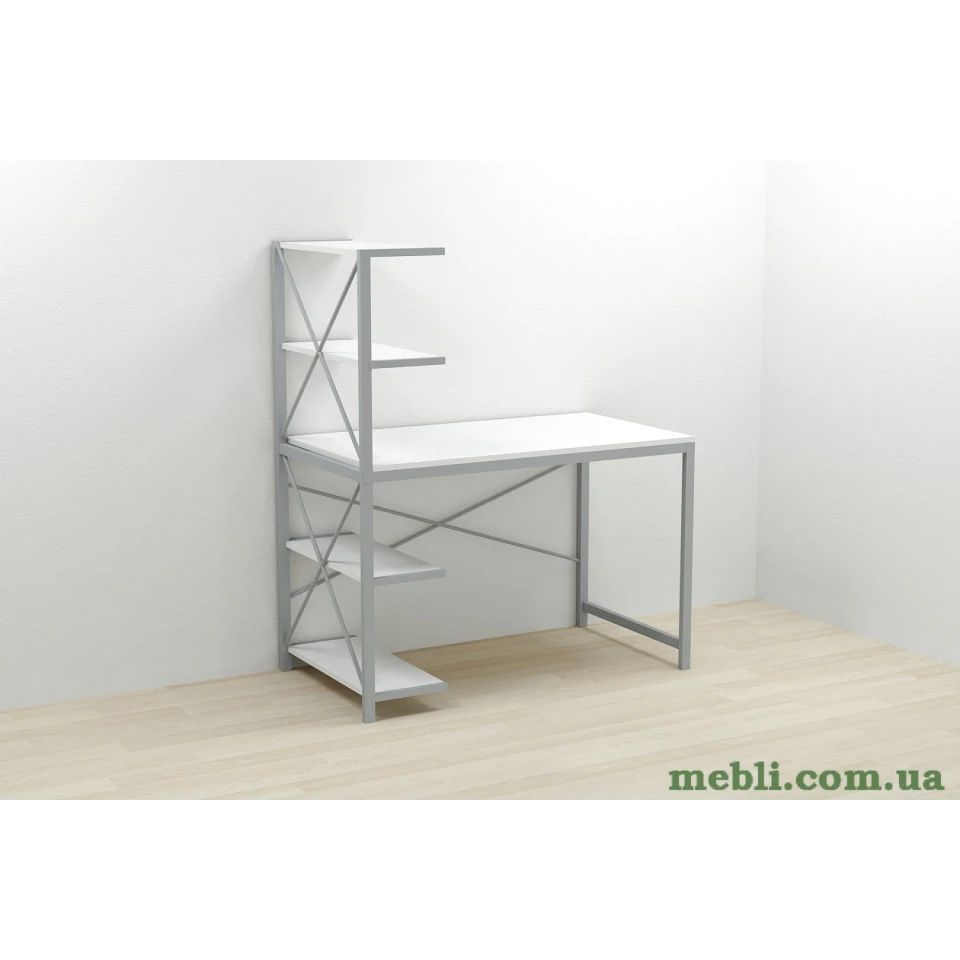 Комп'ютерний стіл Ferrum-decor Джек 75x120x60 Сірий ДСП Білий