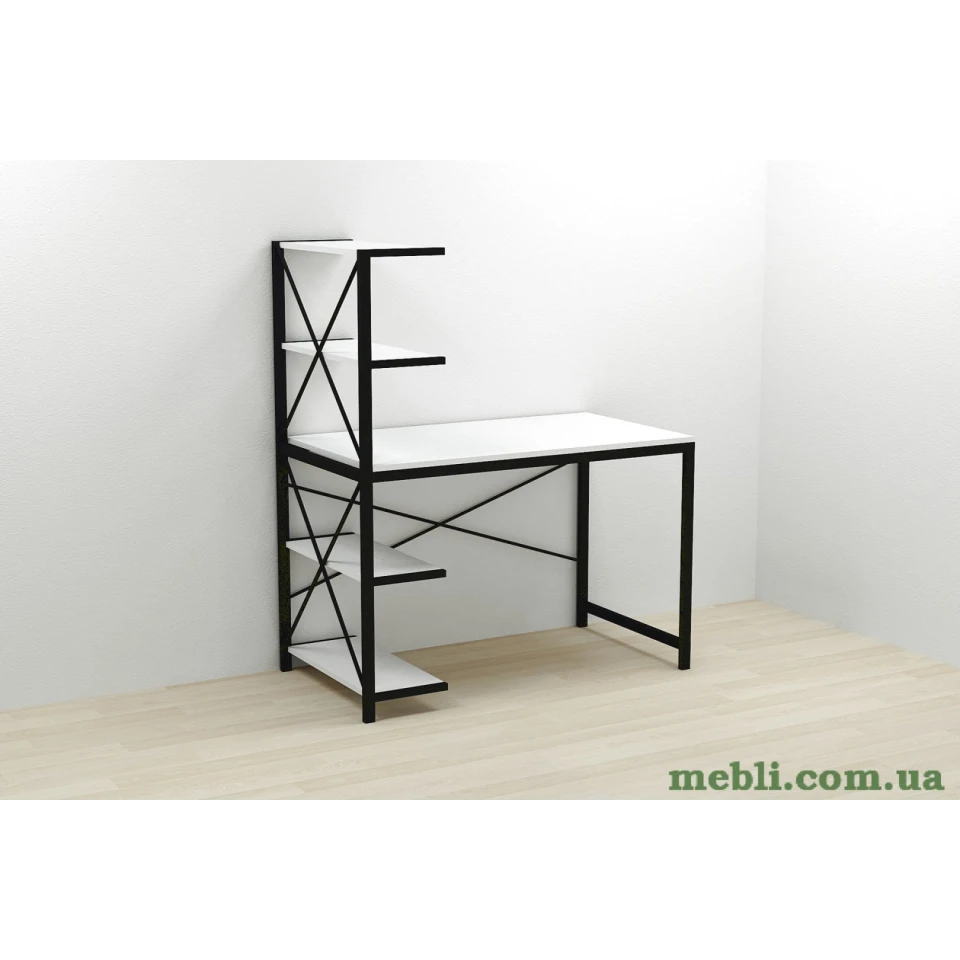 Комп'ютерний стіл Ferrum-decor Джек 75x120x60 Чорний ДСП Білий
