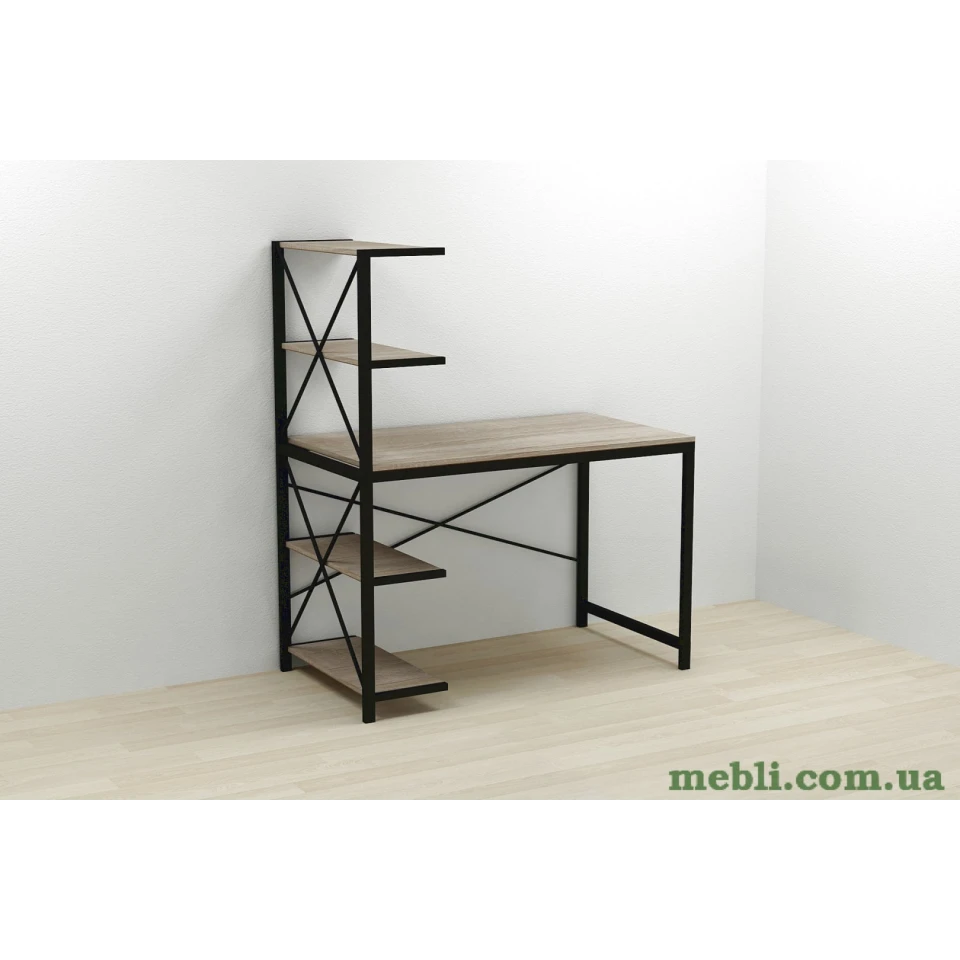 Комп'ютерний стіл Ferrum-decor Джек 75x120x60 Чорний ДСП Сонома Трюфель