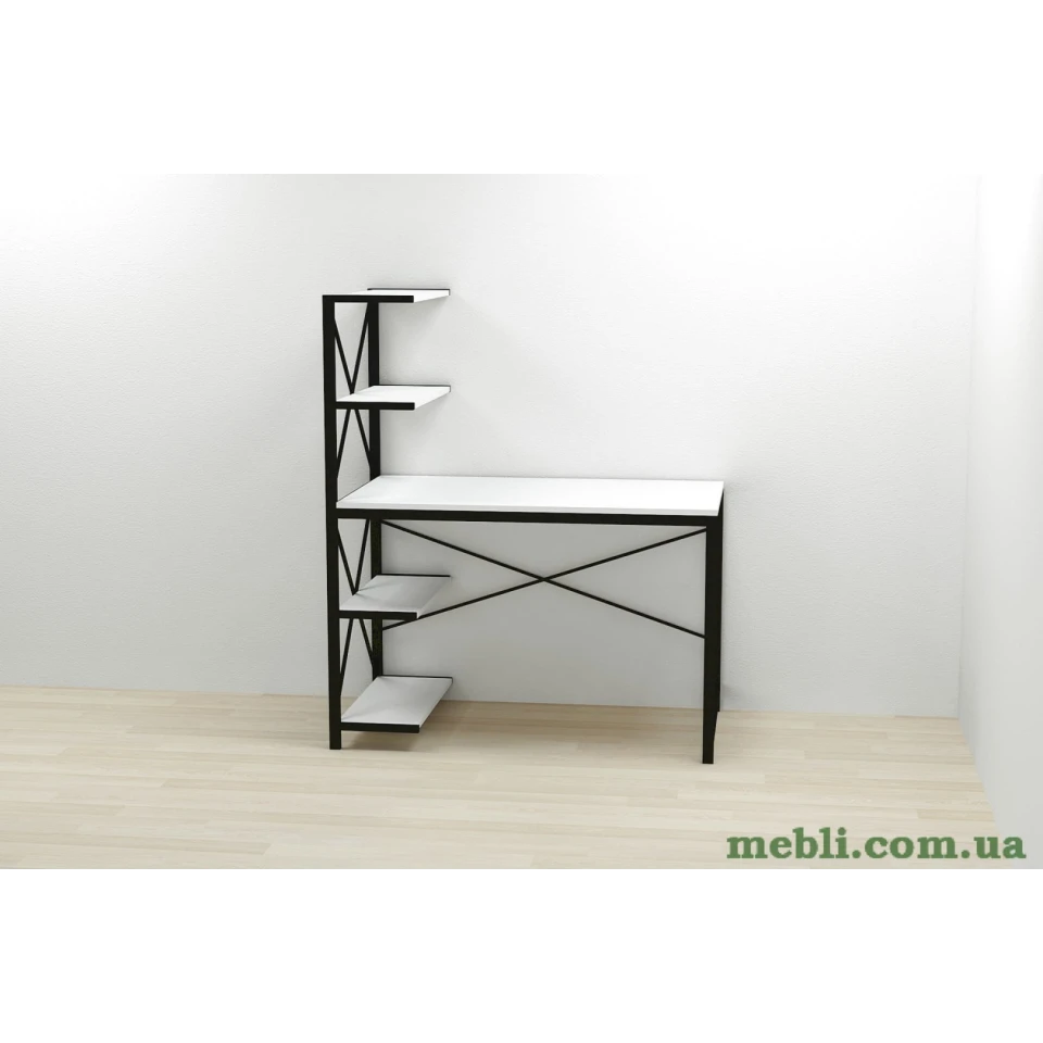 Комп'ютерний стіл Ferrum-decor Джек 75x140x60 Чорний ДСП Білий