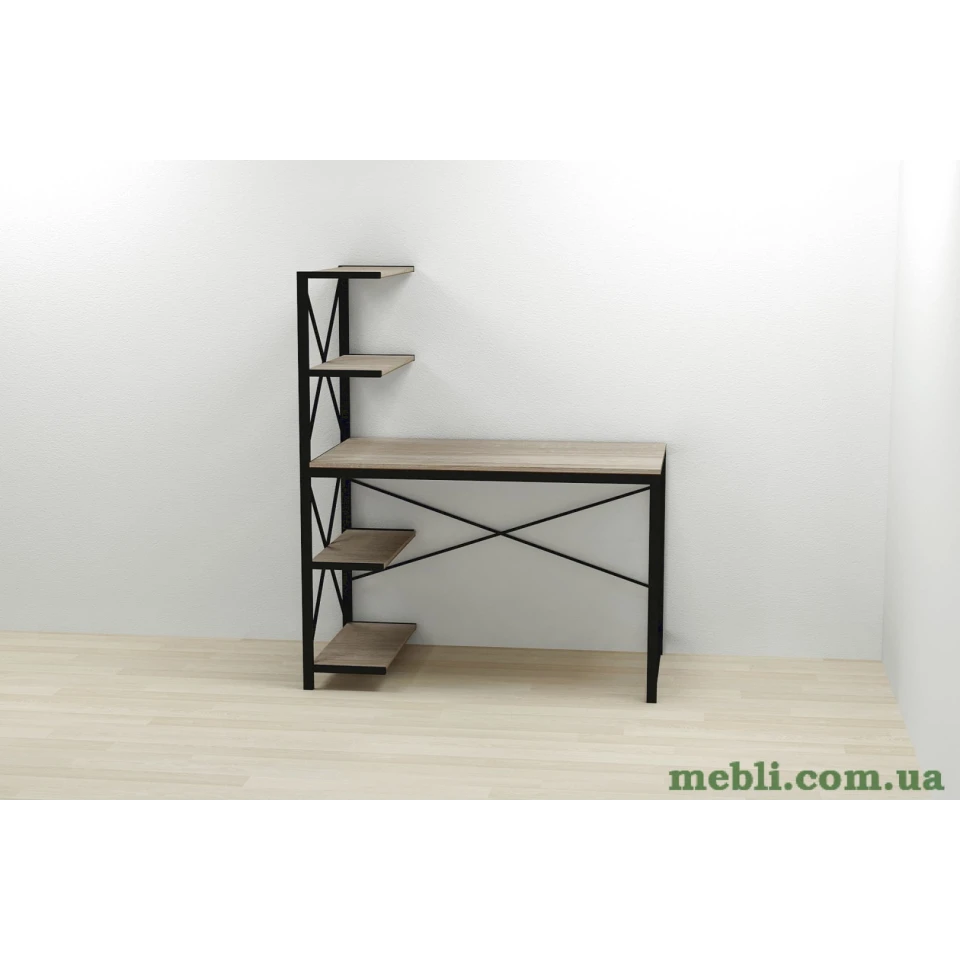Комп'ютерний стіл Ferrum-decor Джек 75x140x60 Чорний ДСП Сонома Трюфель