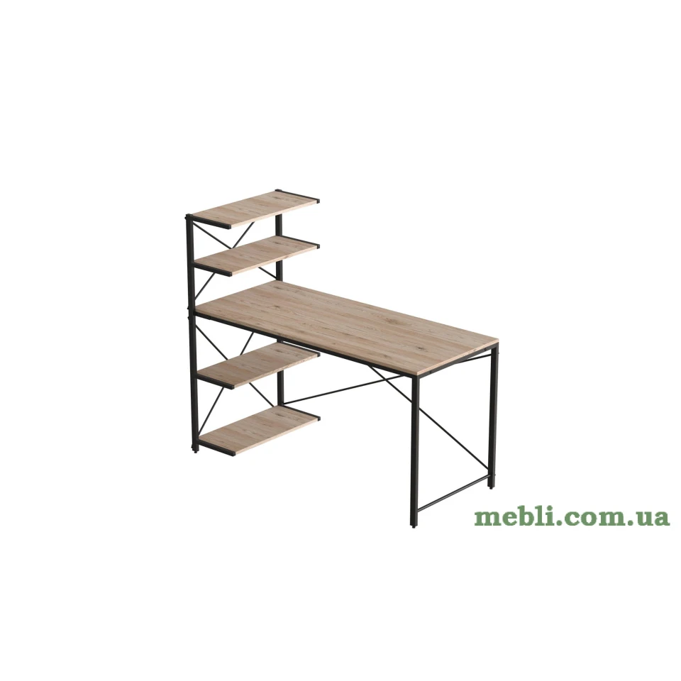 Комп'ютерний стіл Ferrum-decor Джек 75x140x70 Чорний ДСП Дуб Сан-Марино