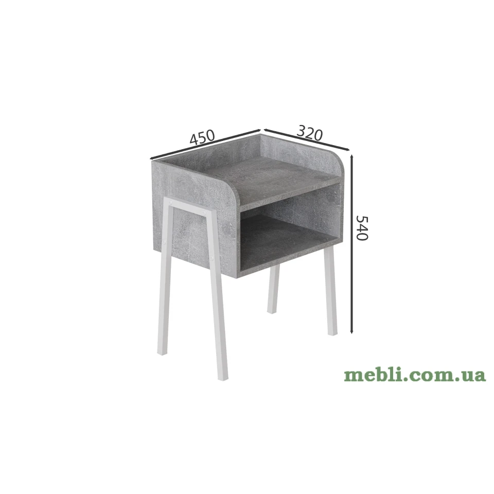 Тумба модульна Ferrum-decor Джузі 540x450x320 метал Білий ДСП Бетон