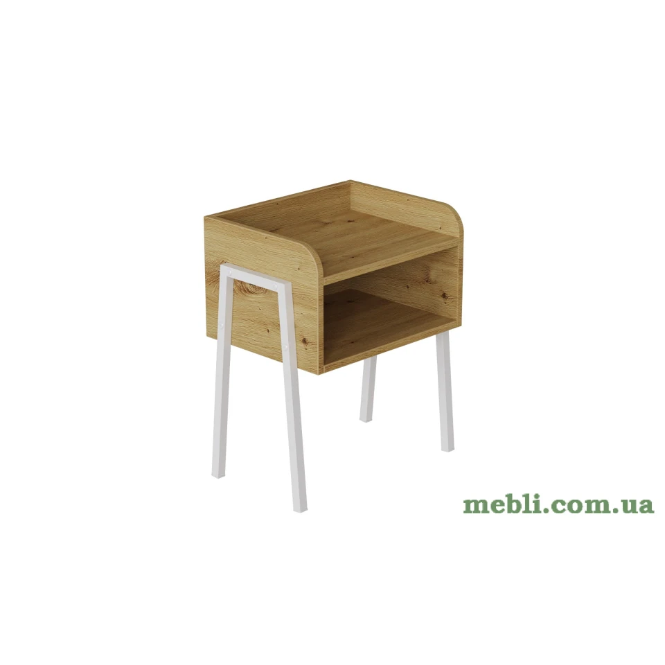 Тумба модульна Ferrum-decor Джузі 540x450x320 метал Білий ДСП Дуб Артізан