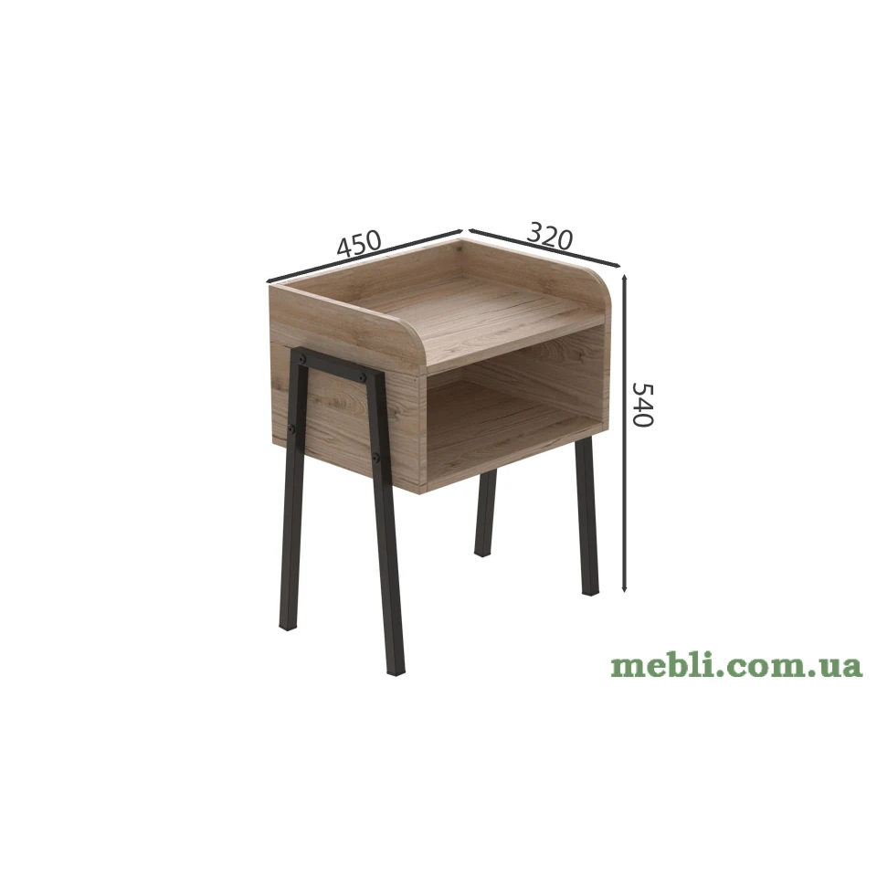 Тумба модульна Ferrum-decor Джузі 540x450x320 метал Чорний ДСП Артізан