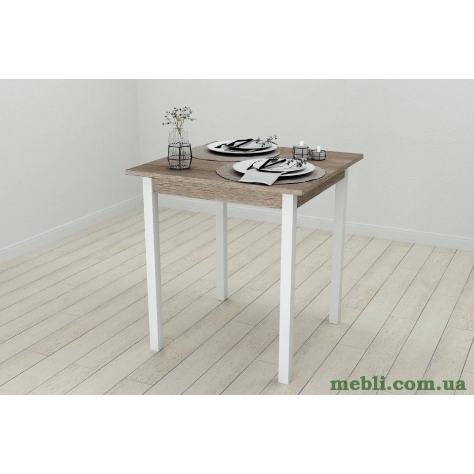Стіл кухонний Ferrum-decor Дієго 75x70x70 Білий ДСП Сонома Трюфель 16мм