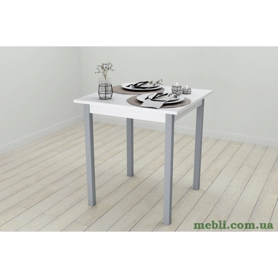 Стіл кухонний Ferrum-decor Дієго 75x70x70 Сірий ДСП Біле 16мм
