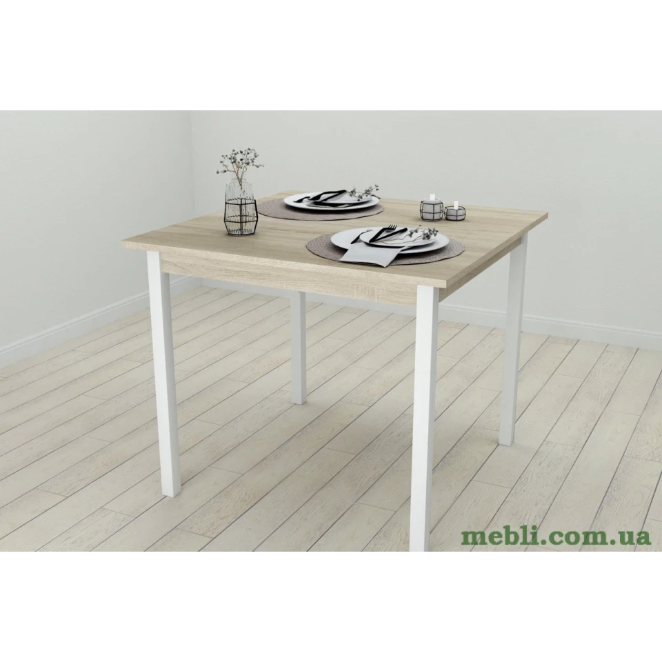 Стіл кухонний Ferrum-decor Дієго 75x80x80 Білий ДСП Сонома 16мм