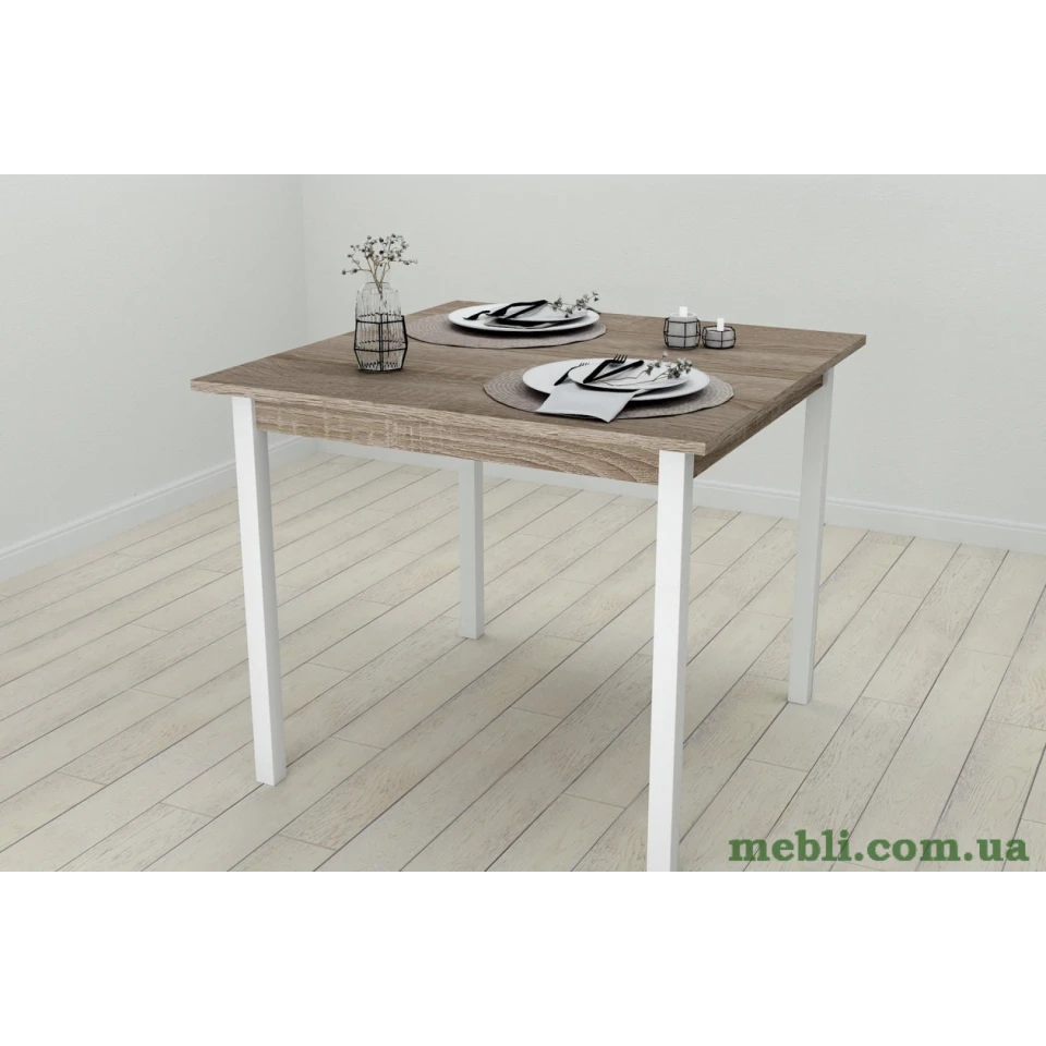 Стіл кухонний Ferrum-decor Дієго 75x80x80 Білий ДСП Сонома Трюфель 16мм