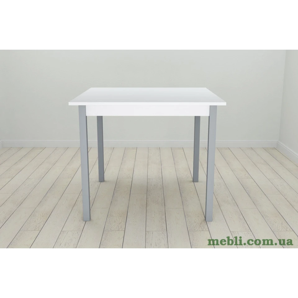 Стіл кухонний Ferrum-decor Дієго 75x80x80 Сірий ДСП Біле 16мм