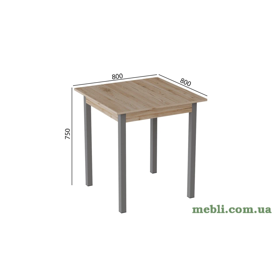 Стіл кухонний Ferrum-decor Дієго 75x80x80 Сірий ДСП Сан-Марино 16мм