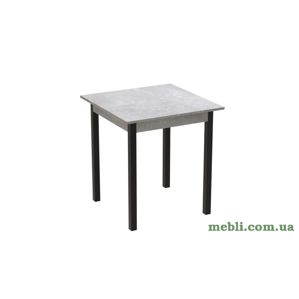 Стіл кухонний Ferrum-decor Дієго 75x80x80 Чорний ДСП Бетон 16мм