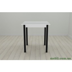 Стіл кухонний Ferrum-decor Дієго 75x80x80 Чорний ДСП Біле 16мм