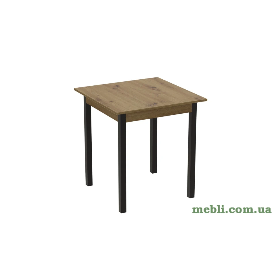 Стіл кухонний Ferrum-decor Дієго 75x80x80 Чорний ДСП Дуб Артизан 16мм