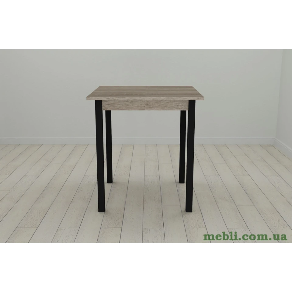 Стіл кухонний Ferrum-decor Дієго 75x80x80 Чорний ДСП Сонома Трюфель 16мм