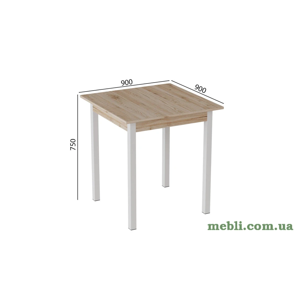 Стіл кухонний Ferrum-decor Дієго 75x90x90 Білий ДСП Сан-Марино 16мм