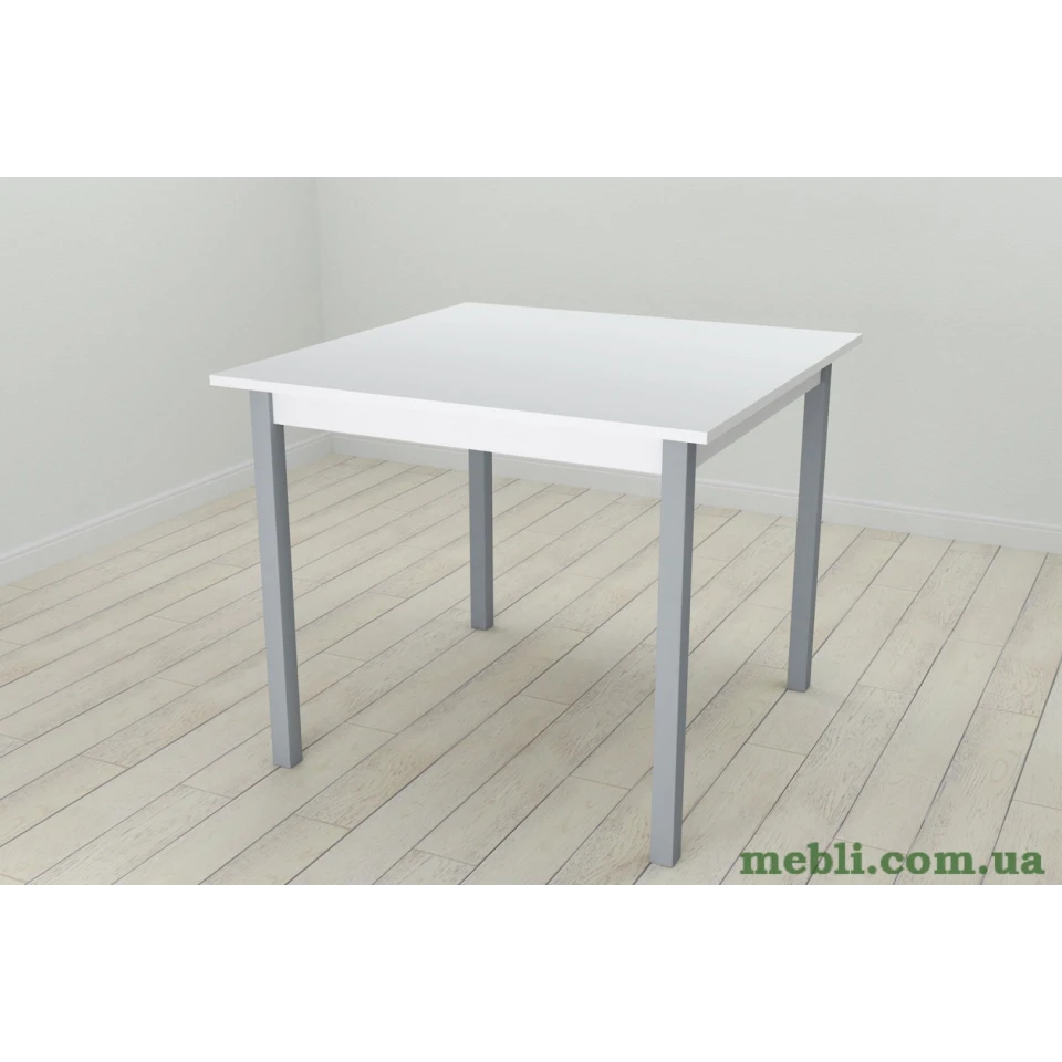 Стіл кухонний Ferrum-decor Дієго 75x90x90 Сірий ДСП Біле 16мм