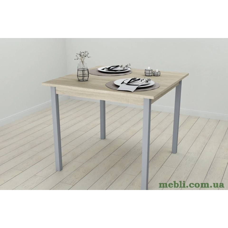 Стіл кухонний Ferrum-decor Дієго 75x90x90 Сірий ДСП Сонома 16мм
