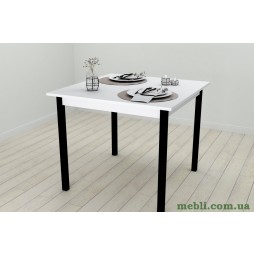 Стіл кухонний Ferrum-decor Дієго 75x90x90 Чорний ДСП Біле 16мм