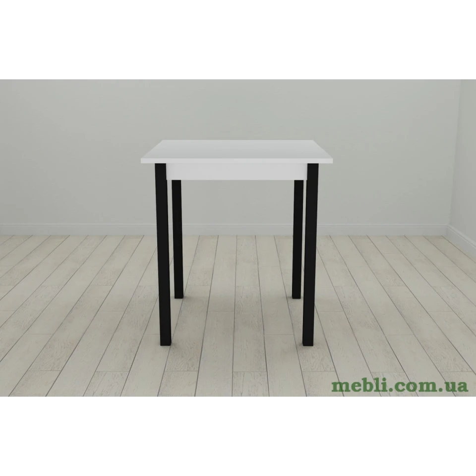 Стіл кухонний Ferrum-decor Дієго 75x90x90 Чорний ДСП Біле 16мм