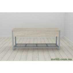 Банкетка із ящиком Ferrum-decor Дрейк 1 550x1000x400 метал Сірий ДСП Сонома