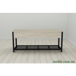 Банкетка із ящиком Ferrum-decor Дрейк 1 550x1000x400 метал Чорний ДСП Сонома