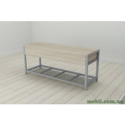 Банкетка із ящиком Ferrum-decor Дрейк 2 550x1200x400 метал Сірий ДСП Сонома