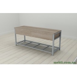 Банкетка із ящиком Ferrum-decor Дрейк 2 550x1200x400 метал Сірий ДСП Сонома Трюфель