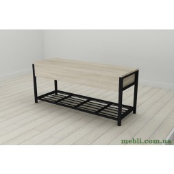 Банкетка із ящиком Ferrum-decor Дрейк 2 550x1200x400 метал Чорний ДСП Сонома