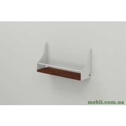 Настінна полиця Ferrum-decor Ізі 260x600x150 метал Білий ДСП Венге