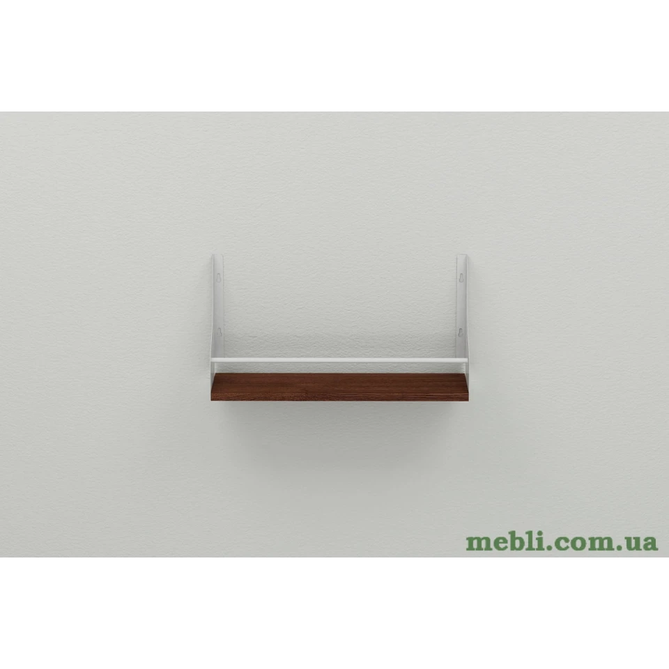 Настінна полиця Ferrum-decor Ізі 260x600x150 метал Білий ДСП Венге