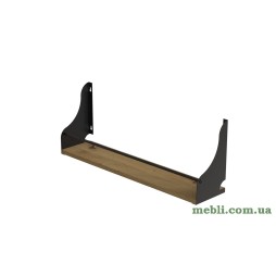 Полиця настінна Ferrum-decor Ізі 260x500x150 метал Чорний ДСП Дуб Артізан