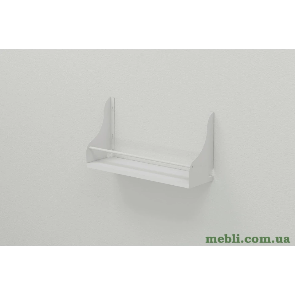 Полиця настінна Ferrum-decor Ізі 260x600x150 метал Білий ДСП Білий