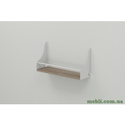 Полиця настінна Ferrum-decor Ізі 260x600x150 метал Білий ДСП Сонома Трюфель