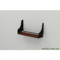 Полиця настінна Ferrum-decor Ізі 260x600x150 метал Чорний ДСП Венге