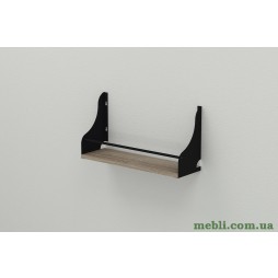Полиця настінна Ferrum-decor Ізі 260x600x150 метал Чорний ДСП Сонома