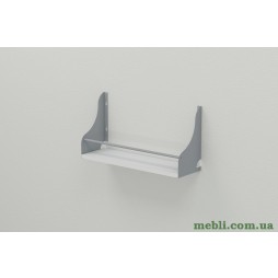 Полиця настінна Ferrum-decor Ізі 260x700x150 метал Сірий ДСП Білий