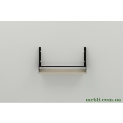 Полиця настінна Ferrum-decor Ізі 260x700x150 метал Чорний ДСП Сонома