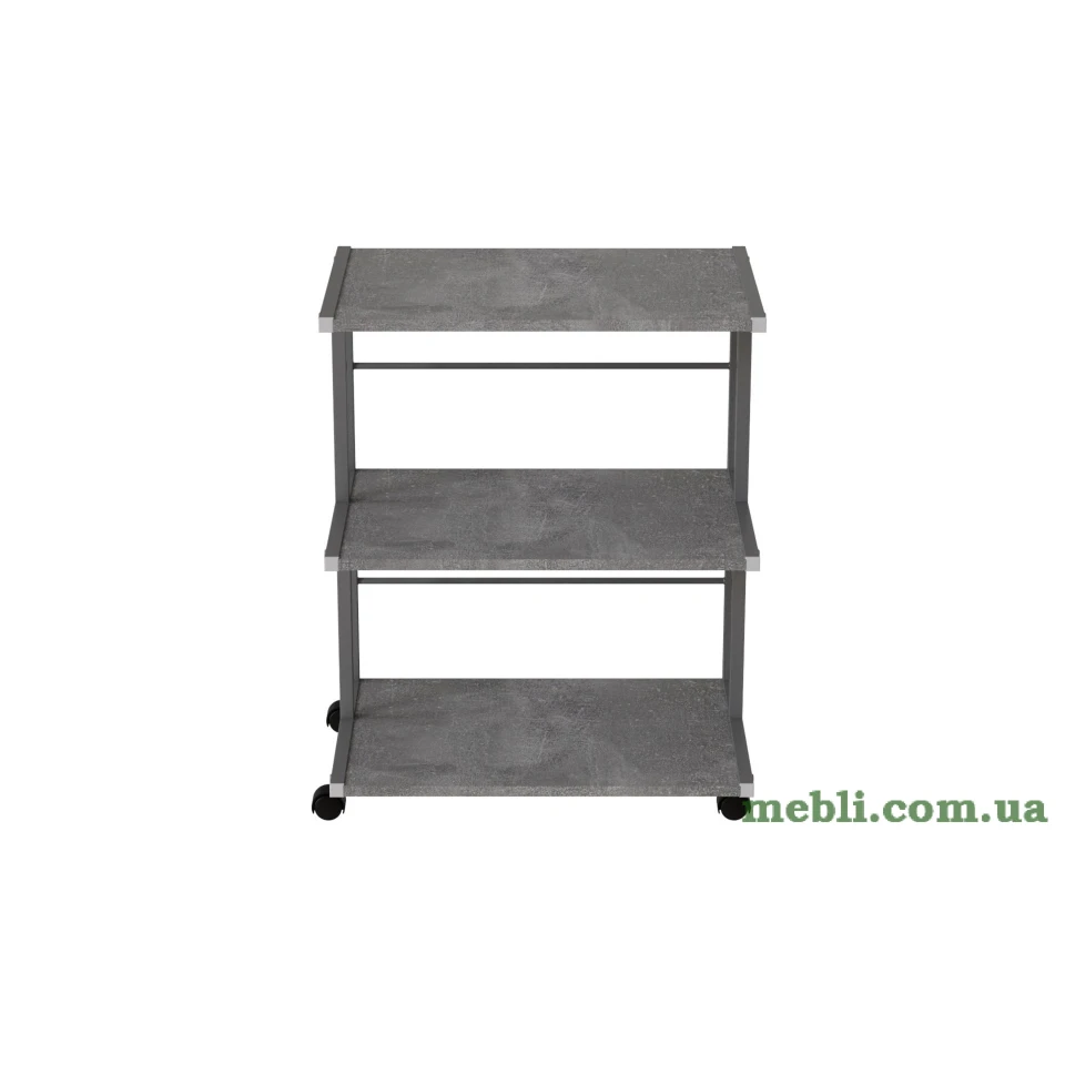 Етажерка на коліщатках Ferrum-decor Каміло 75x40x60 метал Сірий ДСП Бетон 16мм