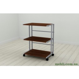 Етажерка на коліщатках Ferrum-decor Каміло 75x40x60 метал Сірий ДСП Венге 16мм