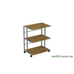 Етажерка на коліщатках Ferrum-decor Каміло 75x40x60 метал Сірий ДСП Дуб Артізан 16мм
