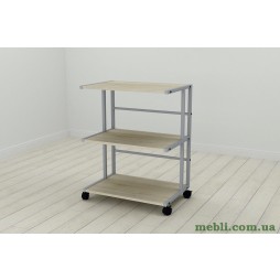 Етажерка на коліщатках Ferrum-decor Каміло 75x40x60 метал Сірий ДСП Дуб Сонома 16мм