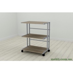 Етажерка на коліщатках Ferrum-decor Каміло 75x40x60 метал Сірий ДСП Дуб Сонома Трюфель 16мм