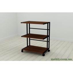 Етажерка на коліщатках Ferrum-decor Каміло 75x40x60 метал Чорний ДСП Венге 16мм