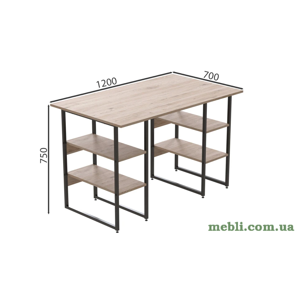 Комп'ютерний стіл Ferrum-decor Карен 75x120x70 чорний ДСП Дуб Артізан 16мм