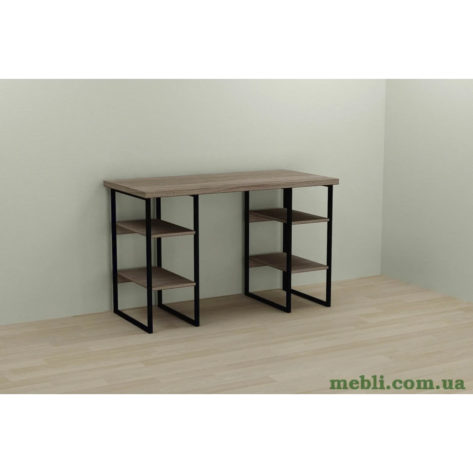 Комп'ютерний стіл Ferrum-decor Карен 75x140x60 чорний ДСП Дуб Сонома Труфель 32мм